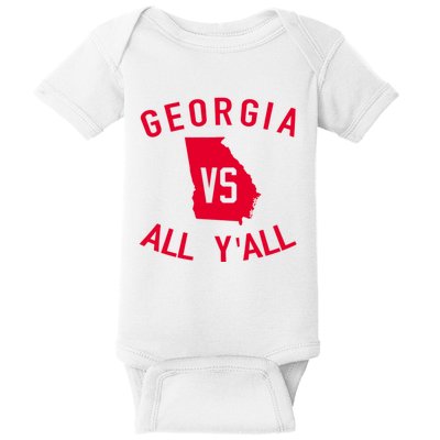 Funny Georgia Shirt Georgia Vs All Y'all Baby Bodysuit