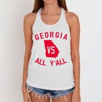 Funny Georgia Shirt Georgia Vs All Y'all Women's Knotted Racerback Tank