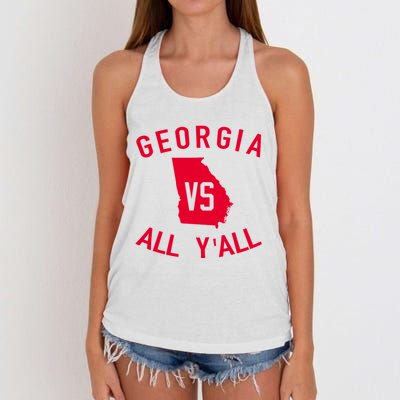 Funny Georgia Shirt Georgia Vs All Y'all Women's Knotted Racerback Tank