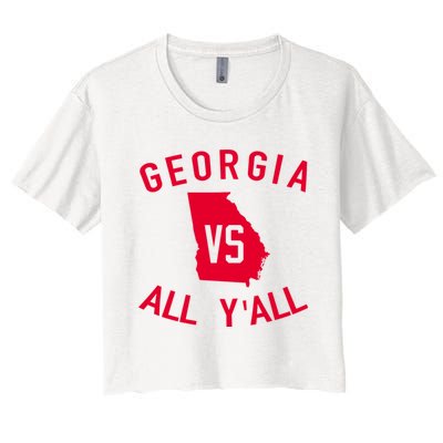 Funny Georgia Shirt Georgia Vs All Y'all Women's Crop Top Tee