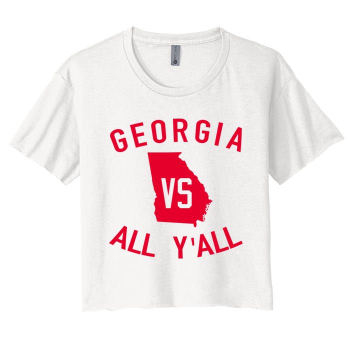 Funny Georgia Shirt Georgia Vs All Y'all Women's Crop Top Tee