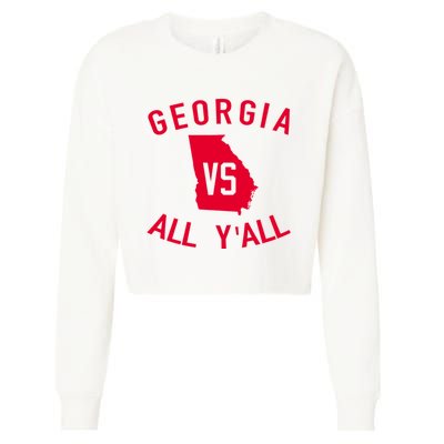 Funny Georgia Shirt Georgia Vs All Y'all Cropped Pullover Crew