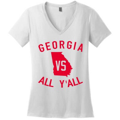 Funny Georgia Shirt Georgia Vs All Y'all Women's V-Neck T-Shirt