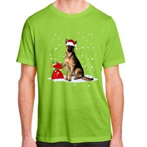 Funny Ger Shepherd Christmas Cool Gift Santa Hat Animal Great Gift Adult ChromaSoft Performance T-Shirt