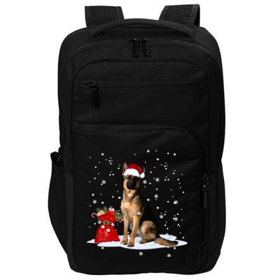 Funny Ger Shepherd Christmas Cool Gift Santa Hat Animal Great Gift Impact Tech Backpack