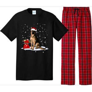 Funny Ger Shepherd Christmas Cool Gift Santa Hat Animal Great Gift Pajama Set