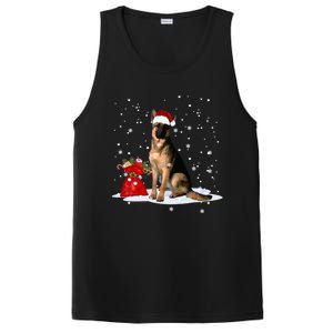 Funny Ger Shepherd Christmas Cool Gift Santa Hat Animal Great Gift PosiCharge Competitor Tank