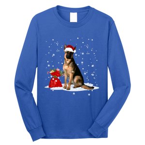 Funny Ger Shepherd Christmas Cool Gift Santa Hat Animal Great Gift Long Sleeve Shirt