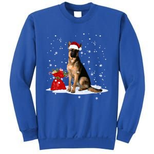 Funny Ger Shepherd Christmas Cool Gift Santa Hat Animal Great Gift Sweatshirt