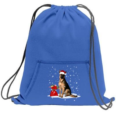 Funny Ger Shepherd Christmas Cool Gift Santa Hat Animal Great Gift Sweatshirt Cinch Pack Bag