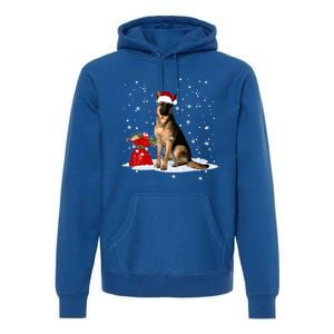 Funny Ger Shepherd Christmas Cool Gift Santa Hat Animal Great Gift Premium Hoodie