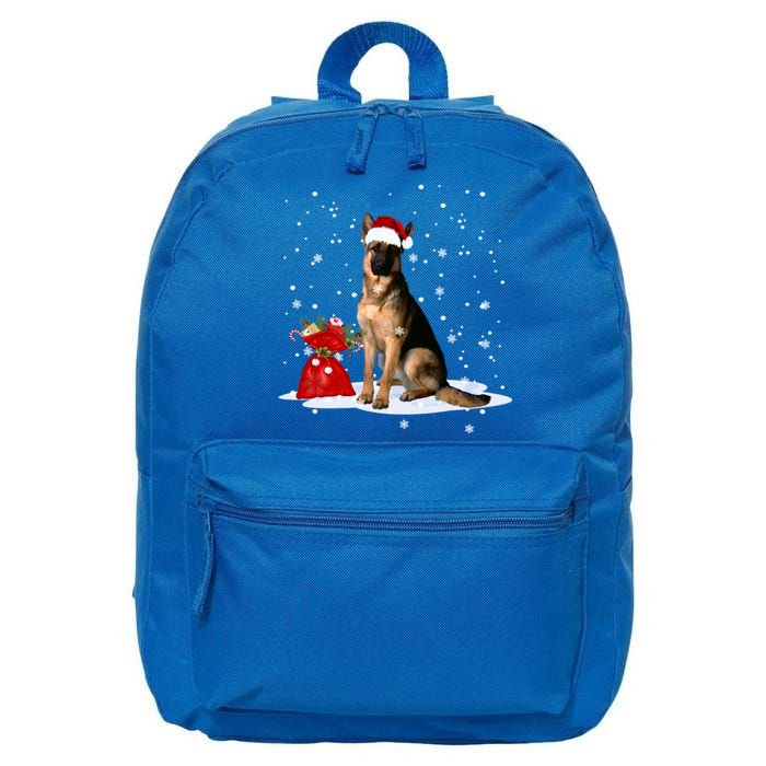 Funny Ger Shepherd Christmas Cool Gift Santa Hat Animal Great Gift 16 in Basic Backpack