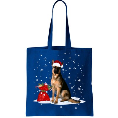 Funny Ger Shepherd Christmas Cool Gift Santa Hat Animal Great Gift Tote Bag