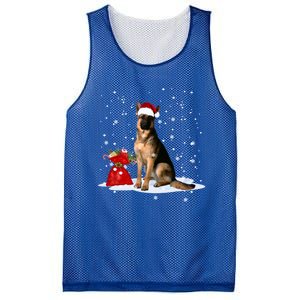 Funny Ger Shepherd Christmas Cool Gift Santa Hat Animal Great Gift Mesh Reversible Basketball Jersey Tank