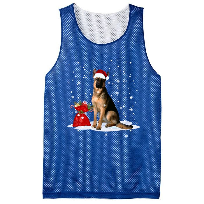 Funny Ger Shepherd Christmas Cool Gift Santa Hat Animal Great Gift Mesh Reversible Basketball Jersey Tank