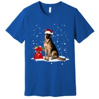 Funny Ger Shepherd Christmas Cool Gift Santa Hat Animal Great Gift Premium T-Shirt