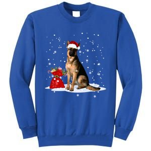 Funny Ger Shepherd Christmas Cool Gift Santa Hat Animal Great Gift Tall Sweatshirt