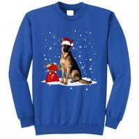 Funny Ger Shepherd Christmas Cool Gift Santa Hat Animal Great Gift Tall Sweatshirt