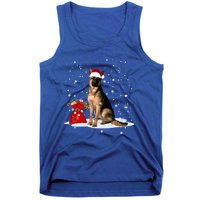 Funny Ger Shepherd Christmas Cool Gift Santa Hat Animal Great Gift Tank Top