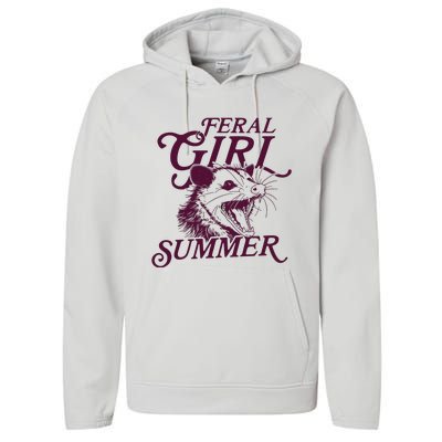 Feral Girl Summer Opossum Performance Fleece Hoodie