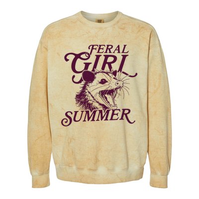 Feral Girl Summer Opossum Colorblast Crewneck Sweatshirt