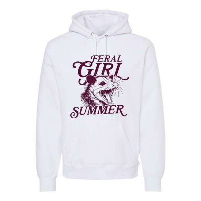 Feral Girl Summer Opossum Premium Hoodie