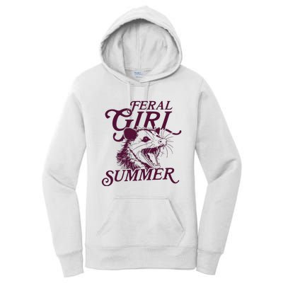 Feral Girl Summer Opossum Women's Pullover Hoodie