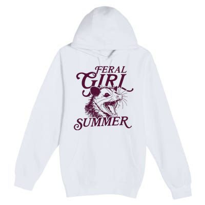 Feral Girl Summer Opossum Premium Pullover Hoodie