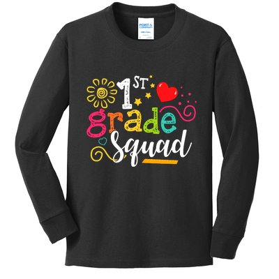 First Grade Squad Student Teacher Gift Back To School Kids Long Sleeve Shirt