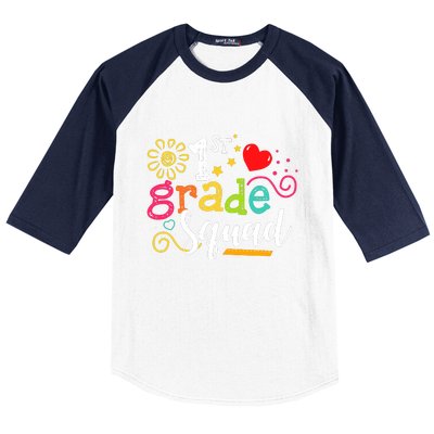 First Grade Squad Student Teacher Gift Back To School Baseball Sleeve Shirt