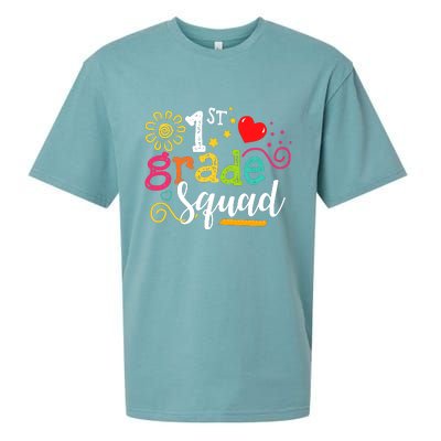 First Grade Squad Student Teacher Gift Back To School Sueded Cloud Jersey T-Shirt