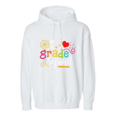 First Grade Squad Student Teacher Gift Back To School Garment-Dyed Fleece Hoodie