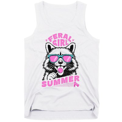 Feral Girl Summer Raccoon Vintage Tank Top