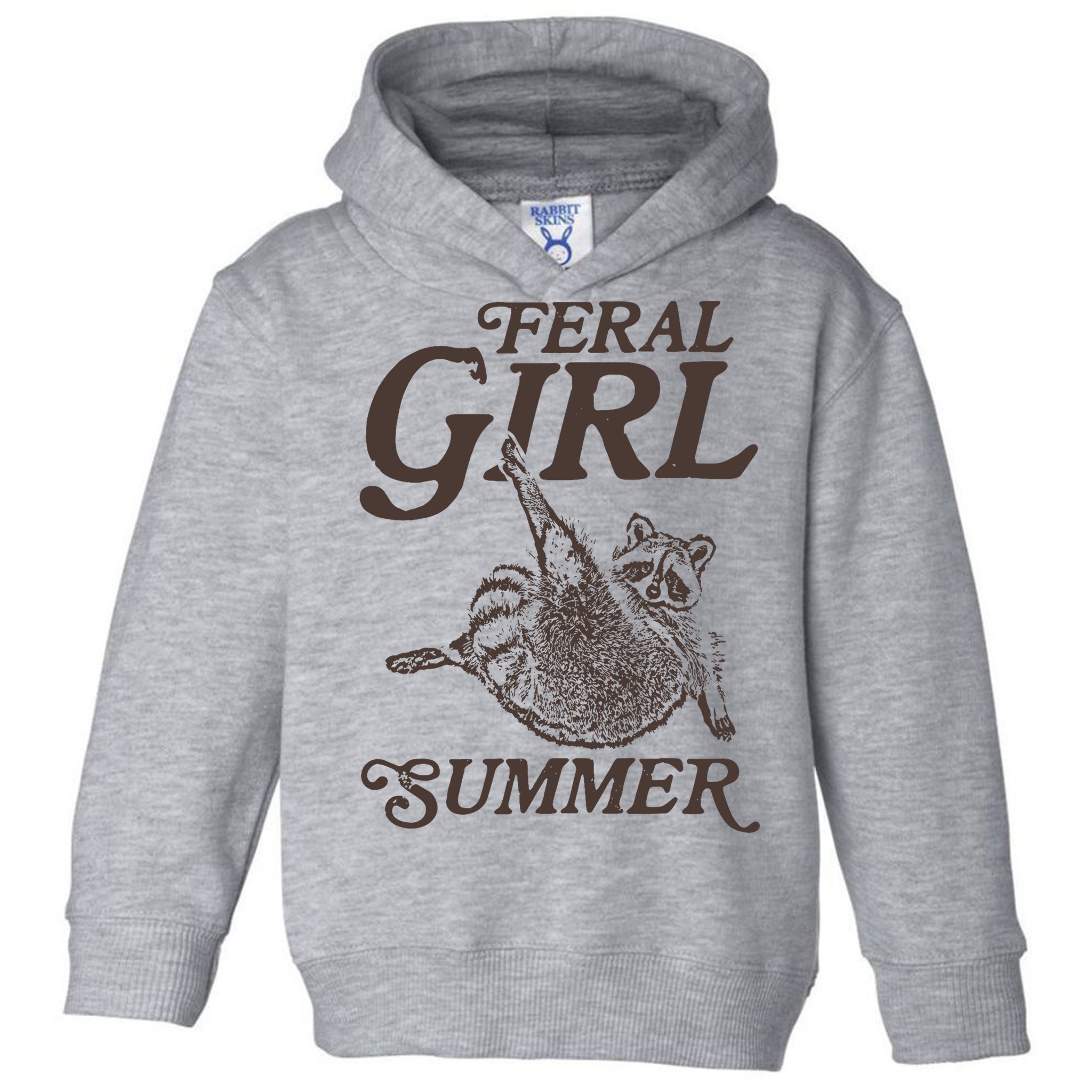 Feral Girl Summer Raccoon Vintage Toddler Hoodie