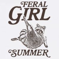 Feral Girl Summer Raccoon Vintage Hoodie