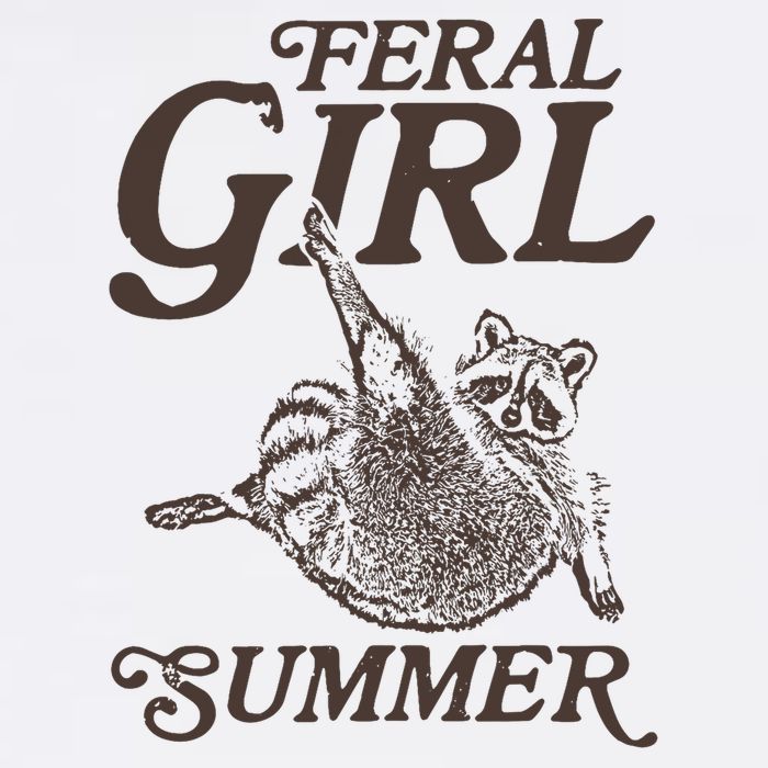 Feral Girl Summer Raccoon Vintage Hoodie