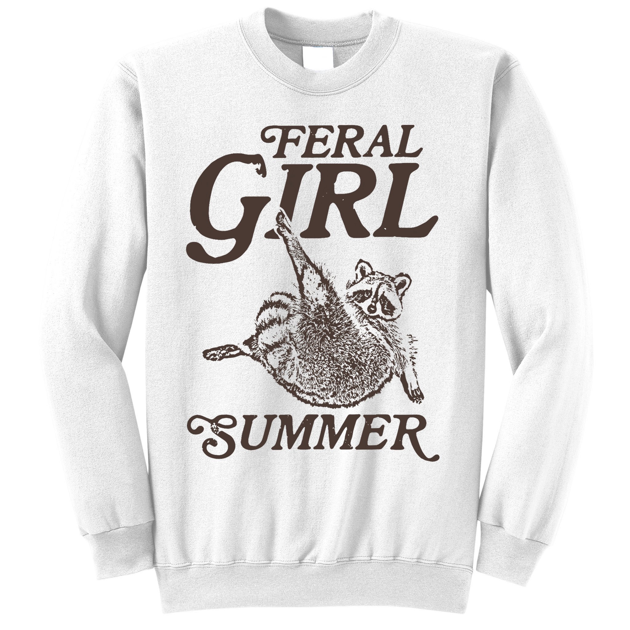 Feral Girl Summer Raccoon Vintage Sweatshirt