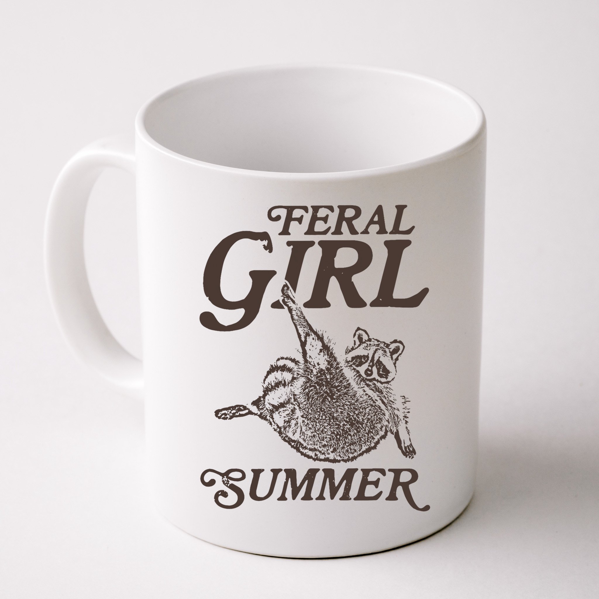 Feral Girl Summer Raccoon Vintage Mug