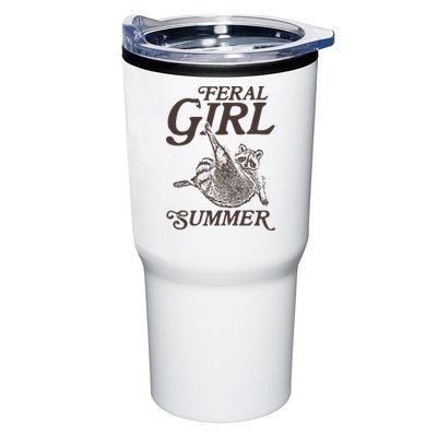 Feral Girl Summer Raccoon Vintage Tumbler