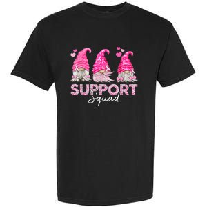 Funny Gnomies Support Squad Breast Cancer Awareness  Month Garment-Dyed Heavyweight T-Shirt