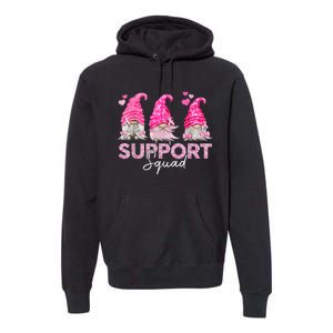 Funny Gnomies Support Squad Breast Cancer Awareness  Month Premium Hoodie