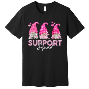 Funny Gnomies Support Squad Breast Cancer Awareness  Month Premium T-Shirt