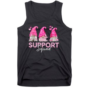 Funny Gnomies Support Squad Breast Cancer Awareness  Month Tank Top