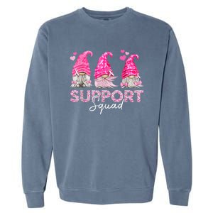 Funny Gnomies Support Squad Breast Cancer Awareness  Month Garment-Dyed Sweatshirt