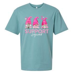 Funny Gnomies Support Squad Breast Cancer Awareness  Month Sueded Cloud Jersey T-Shirt