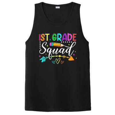 First Grade Squad Groovy First Day Of 1St Grade Teacher Gift PosiCharge Competitor Tank