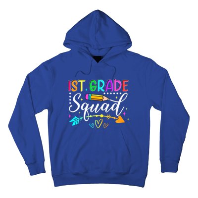 First Grade Squad Groovy First Day Of 1St Grade Teacher Gift Hoodie