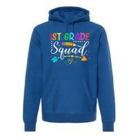 First Grade Squad Groovy First Day Of 1St Grade Teacher Gift Premium Hoodie