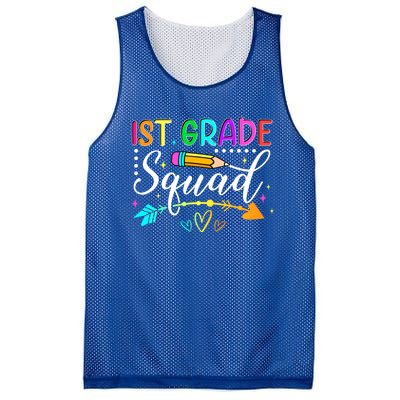 First Grade Squad Groovy First Day Of 1St Grade Teacher Gift Mesh Reversible Basketball Jersey Tank