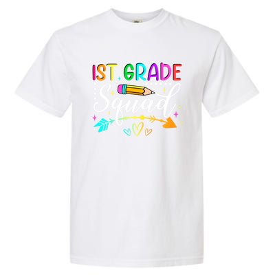 First Grade Squad Groovy First Day Of 1St Grade Teacher Gift Garment-Dyed Heavyweight T-Shirt